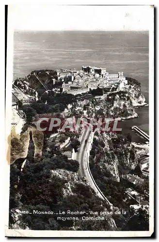 Ansichtskarte AK Monaco Le Rocher vue prise de la moyenne Corniche