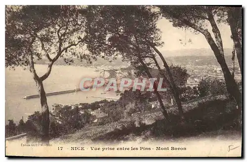 Cartes postales Nice Vue prise entre les Pins Mont Boron