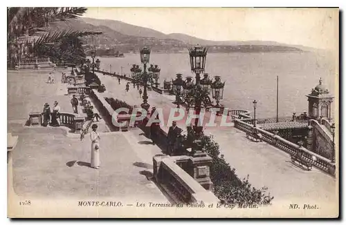 Cartes postales Monte Carlo les Terrasses du Casino et le Cap Martin