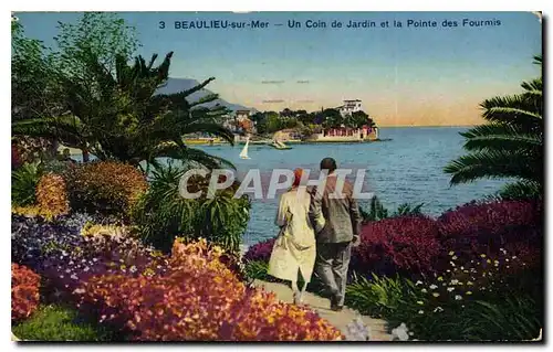 Cartes postales Beaulieu sur Mer un Coin de Jardin et la Pointe des Fourmis