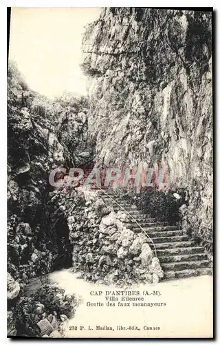 Cartes postales Cap d'Antibes A M Villa Ellenroc Grotte des faux monnayeurs