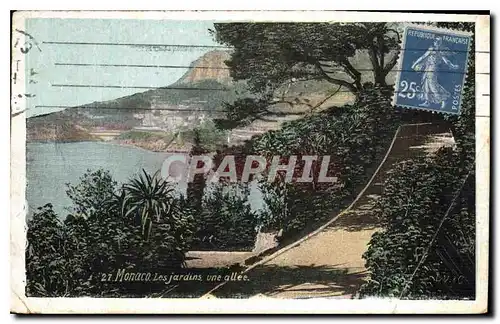 Cartes postales Monaco Les Jardins une allee