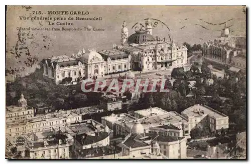 Cartes postales Monte Carlo Vue generale prise de Beausoleil le Casino