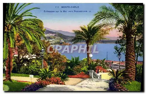 Cartes postales Monte Carlo Echappee sur la Mer vers Roquebrune