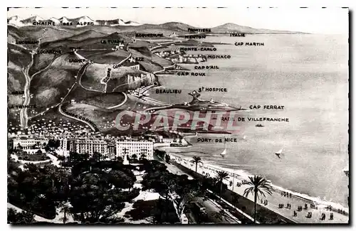 Ansichtskarte AK Panorama de Nice a la Frontiere Italienne