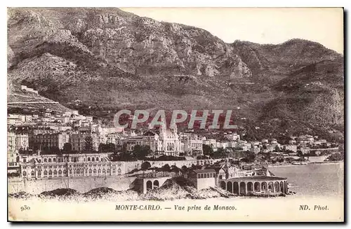 Cartes postales Monte Carlo Vue prise de Monaco