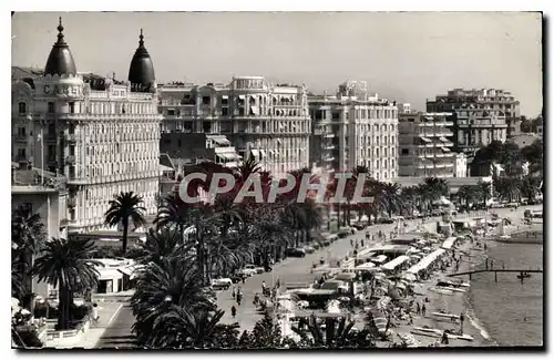 Cartes postales Cote d'Azur Cannes la Plage la Croisette et les Palaces