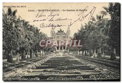 Cartes postales Monte Carlo Le Casino et Jardin