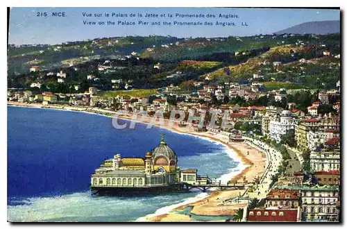 Cartes postales Nice vue sur le Palais de la Jetee et la Promenade des Anglais