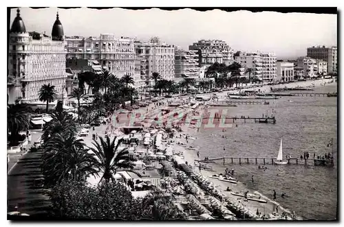 Cartes postales La Cote d'Azur Cannes Les Hotels La Croisette et la Plage