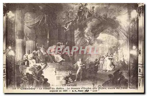 Cartes postales La Savoie Chambery Le rideau du theatre la descente d'Orphee aux Enfers oeuvre des freres Vacca