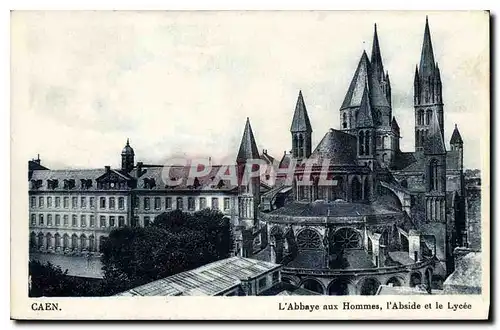 Cartes postales Caen L'Abbaye aux Hommes l'Abside et le Lycee