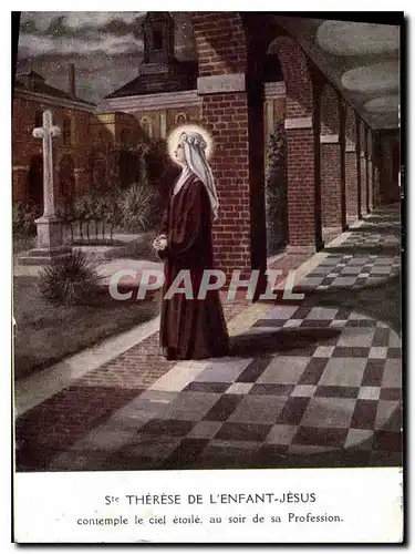 Ansichtskarte AK Ste Therese de l'enfant Jesus contemple le ciel etoile au soir de sa Profession