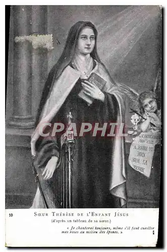 Cartes postales Soeur Therese de l'Enfant Jesus d'apres un tableau de sa soeur