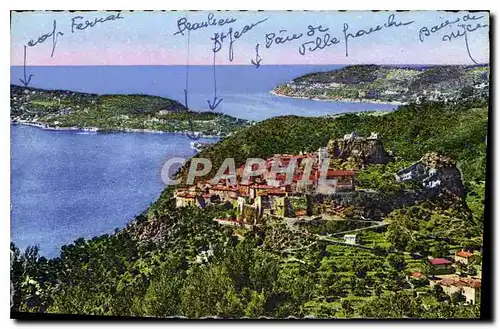 Cartes postales Eze village vue generale prise de la Grande Corniche