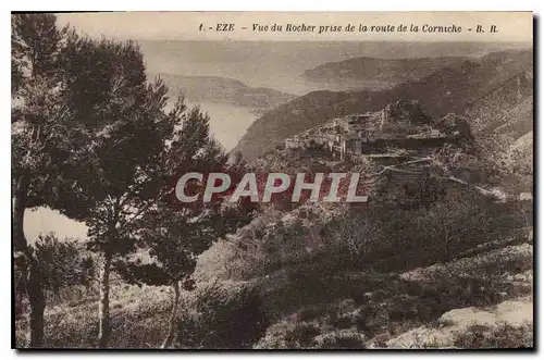 Cartes postales Eze Vue du Rocher prise de la route de la Corniche