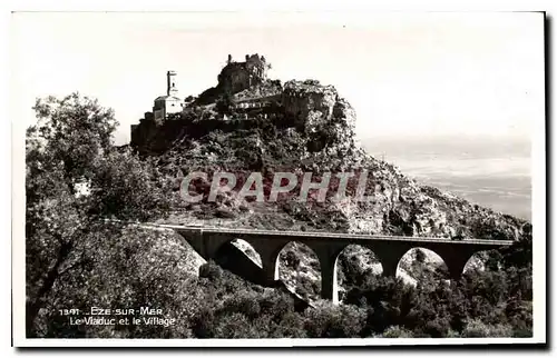 Ansichtskarte AK Eze sur Mer Le Viaduc et le Village