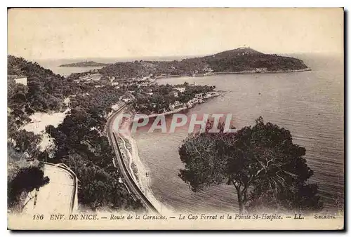 Cartes postales Env de Nice Route de la Corniche Le Cal Ferrat et la Pointe St Hospice