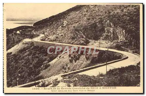 Cartes postales Route de la Grande Corniche de Nice a Menton