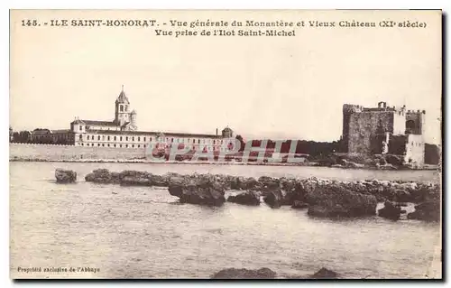 Ansichtskarte AK Ile Saint Honorat Vue generale du Monastere et Vieux Chateau XI siecle vue prise de l'Ilot Saint