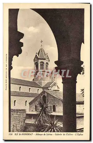 Cartes postales Ile St Honorat Abbaye de Lerins Galerie de Cloitre L'Eglise