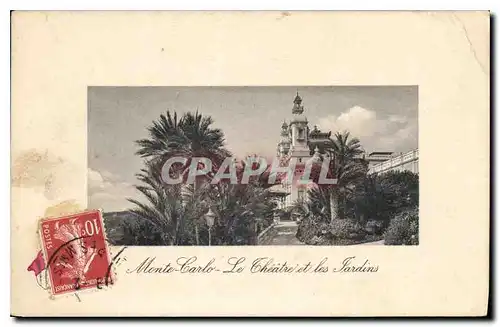 Cartes postales Monte Carlo La Theatre et les Jardins