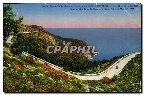 Cartes postales Route de la Grande Corniche de Nice a Menton par Nice et la Turbie