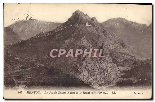 Cartes postales Menton Le Pic de Sainte Agnes et le Righi