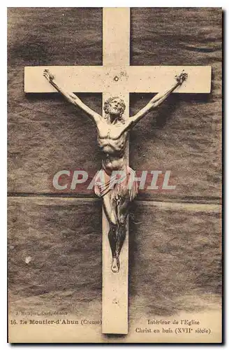 Cartes postales Le Moutier d'Ahun Creuse Interieur de l'Eglise Christ en buis XVII siecle