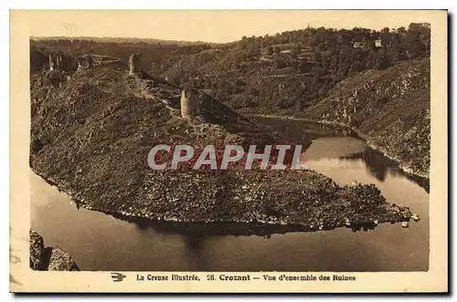 Cartes postales La Creuse Illustree Crozant Vue d'ensemble des Ruines