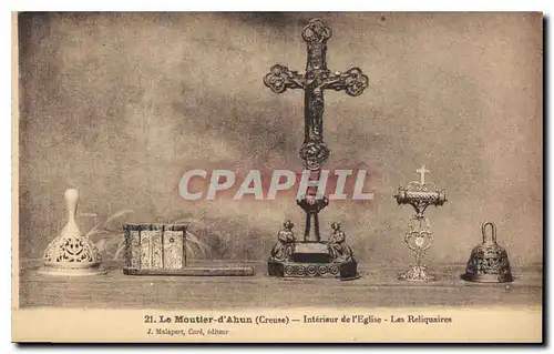 Cartes postales Le Moutier d'Ahun Creuse Interieur de l'Eglise les Reliquaires