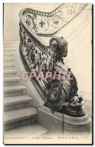 Cartes postales Chantilly Escalier d'honneur Detail de la Rampe