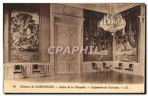 Ansichtskarte AK Chateau de Compiegne Salon de la Chapelle Tapisserie de Coriolan