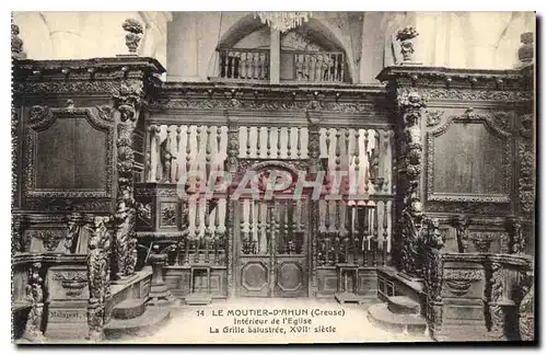 Cartes postales Le Moutier d'Ahun Creuse Interieur de l'Eglise la Grille balustree
