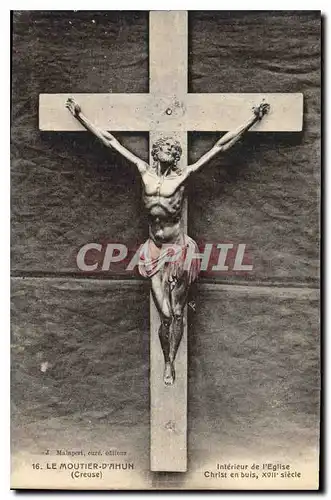 Cartes postales Le Moutier d'Ahun Creuse Interieur de l'Eglise Christ en buis