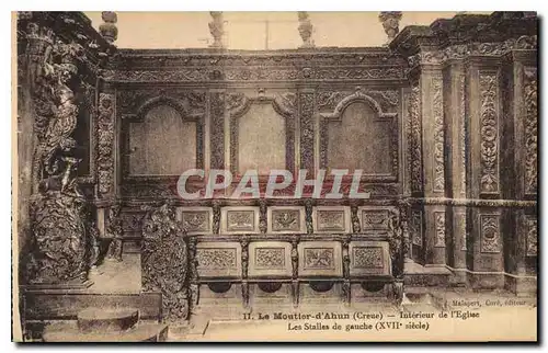 Ansichtskarte AK Le Moutier d'Ahun Creuse Interieur de l'Eglise les Stalles de gauche