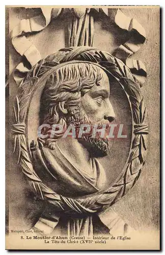 Cartes postales Le Moutier d'Ahun Creuse Interieur de l'Eglise la Tete du Christ
