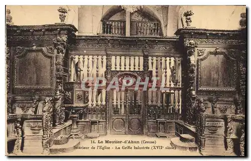 Cartes postales Le Moutier d'Ahun Creuse Interieur de l'Eglise la Grille balustree