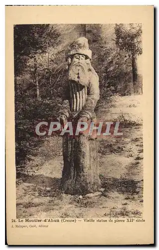Cartes postales Le Moutier d'Ahun Creuse Vieille Statue de pierre