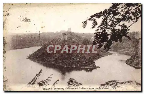 Ansichtskarte AK Crozant Creuse Ruines du Chateau vues du Confluent