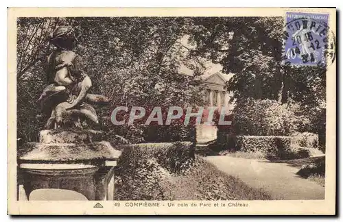 Cartes postales Compiegne Un coin du Parc et le Chateau