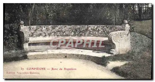 Ansichtskarte AK Compiegne Banc de Napoleon