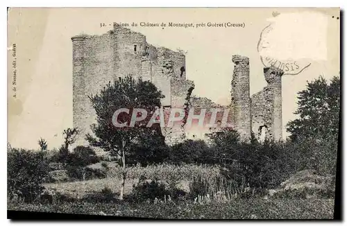 Cartes postales Ruines du Chateau de Montaigut pres Gueret Creuse