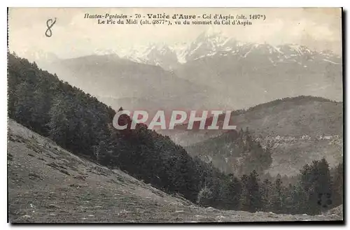 Cartes postales Vallee d'Aure Col d'Aspin Le Pic du Midi vu du Sommet du Col d'Aspin