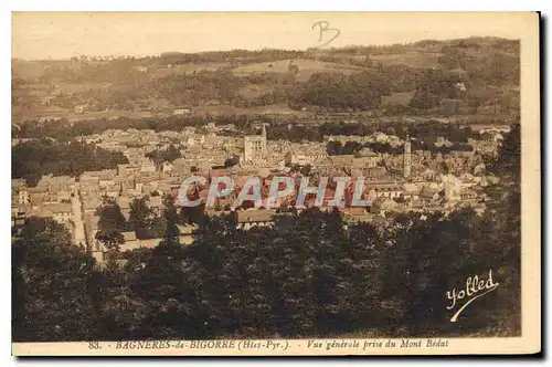 Ansichtskarte AK Bagneres de Bigorre Htes Pyr Vue generale prise du Mont Bedat