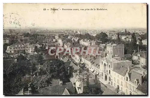 Cartes postales Troyes Panorama ouest vue prise de la Madeleine