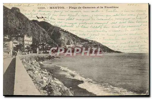 Cartes postales Menton Plage de Garavan et la Frontiere