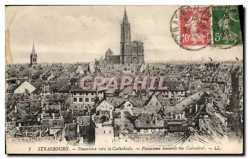 Cartes postales Strasbourg Panorama vers la Cathedrale