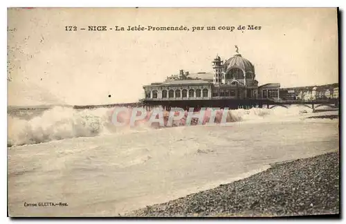 Cartes postales Nice La Jetee Promenade par un coup de Mer