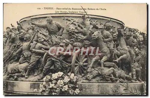 Cartes postales Troyes Haut Relief du Monument des Enfants de l'Aube